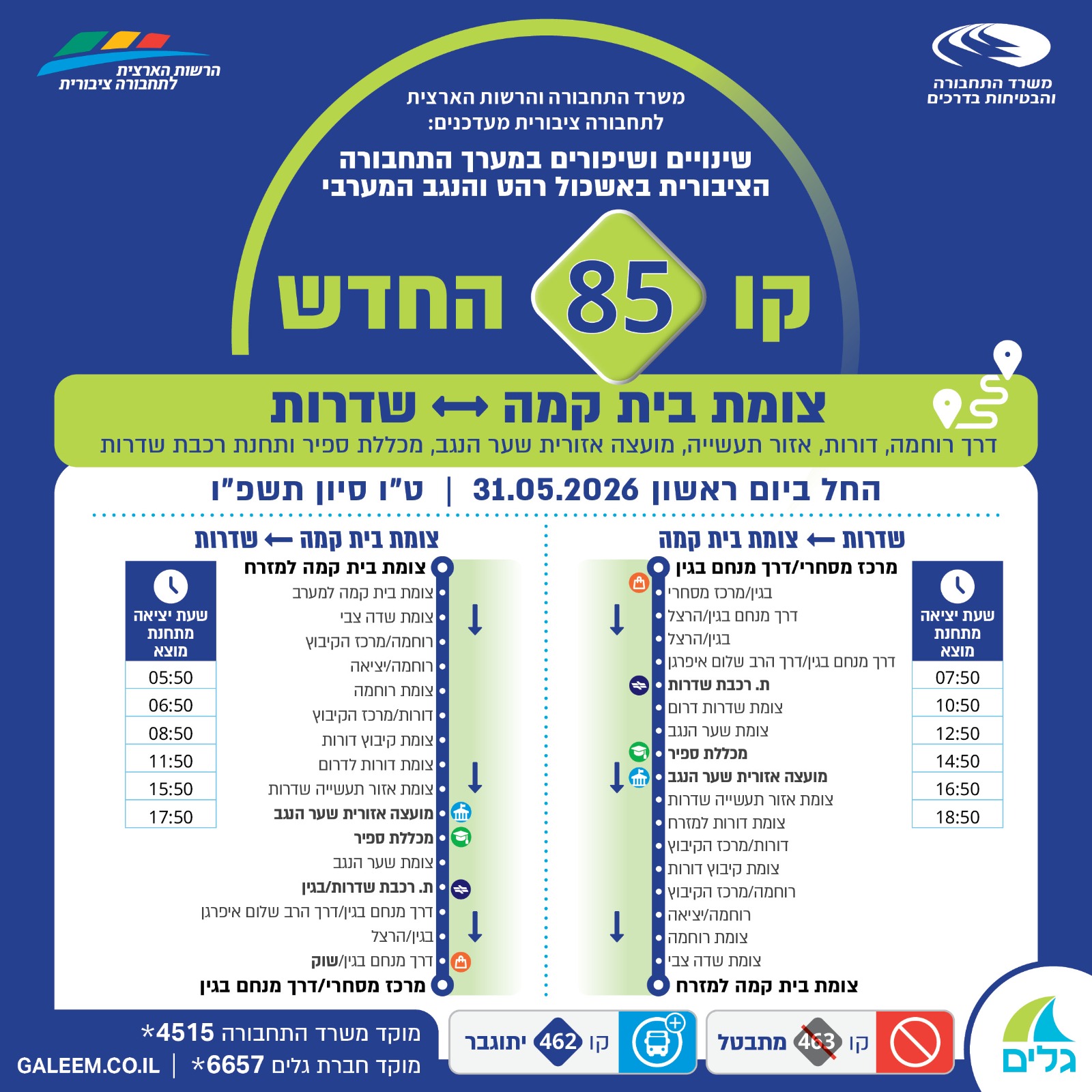 קו 85 החדש